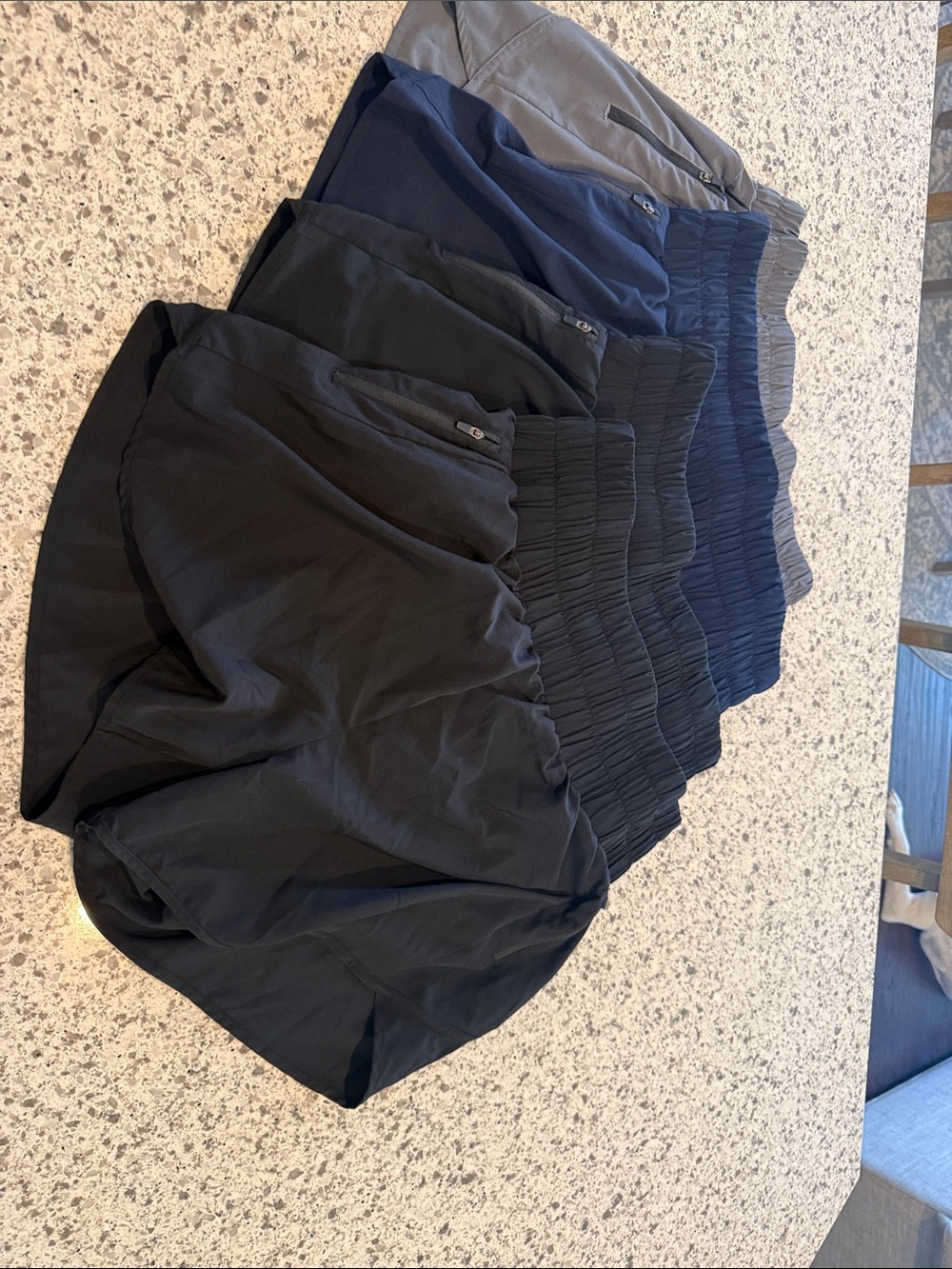 Amazon Women's Athletic Shorts Pack - Black x2, Navy, Gray (Lot of 4)